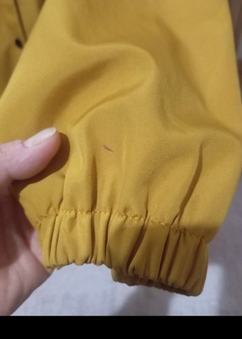 Sarı Kapüşonlu Düğmeli Sokak Tarzı Ceket - Görsel 7