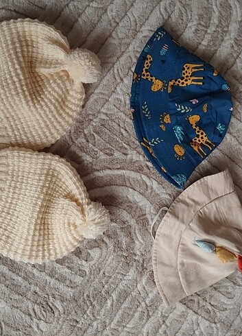 1-2 Yaş, 19 cm Beden çeşitli Renk Yazlık şapka ve bereler