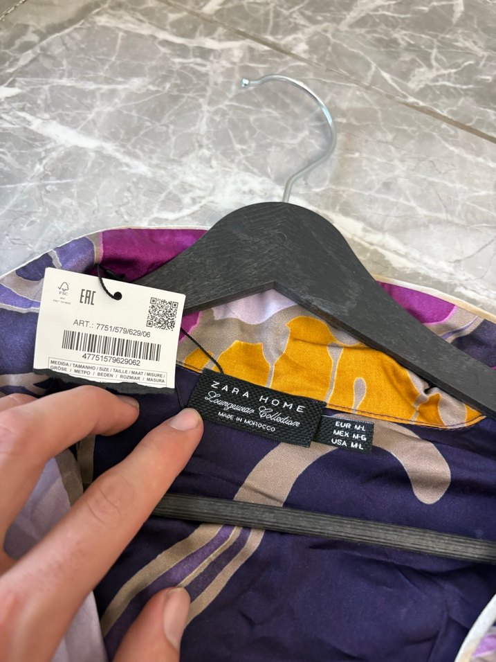 Mor Bohem Uzun Kollu Kadın Gömlek - Görsel 2