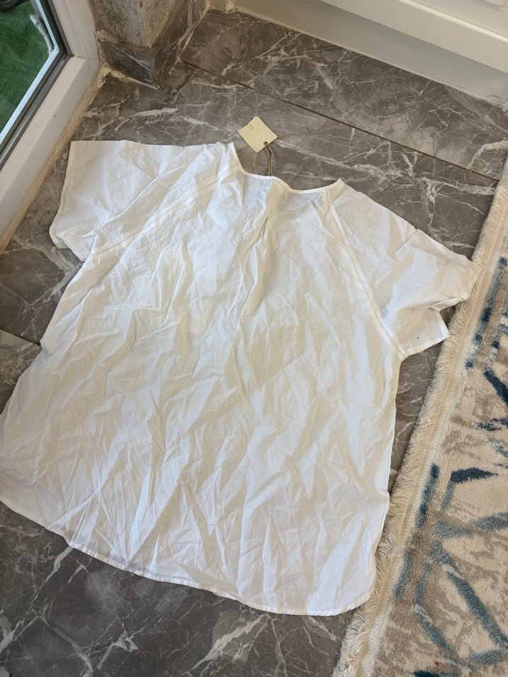 Kadın plaj Keten Kısa Kollu elbise - Görsel 4