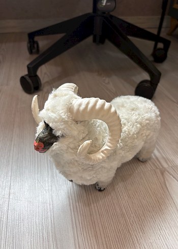 Koyun Beyaz Yünlü Koç Peluş Oyuncak - Görsel 6