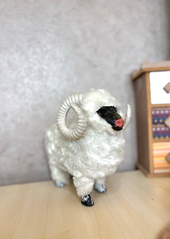 Koyun Beyaz Yünlü Koç Peluş Oyuncak - Görsel 10