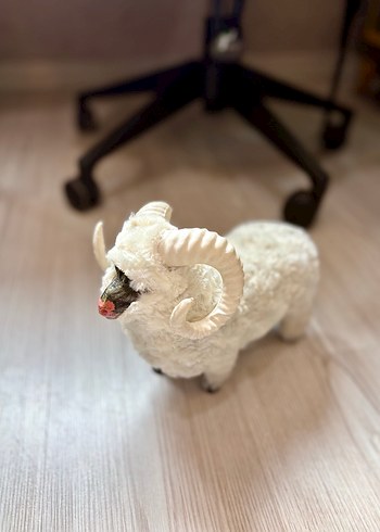 Koyun Beyaz Yünlü Koç Peluş Oyuncak - Görsel 7