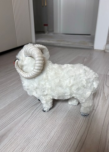 Koyun Beyaz Yünlü Koç Peluş Oyuncak - Görsel 5