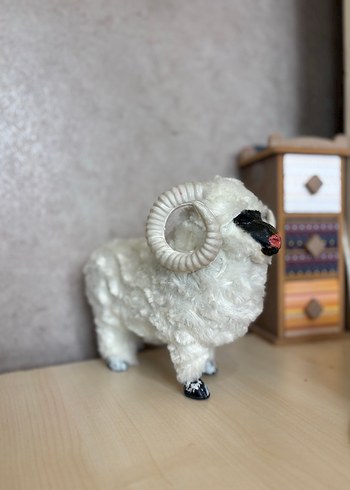 Koyun Beyaz Yünlü Koç Peluş Oyuncak - Görsel 11