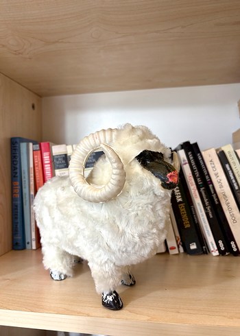 Koyun Beyaz Yünlü Koç Peluş Oyuncak - Görsel 3