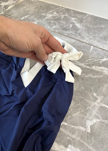 Lacivert Drapeli Kadın Mayo - Görsel 4