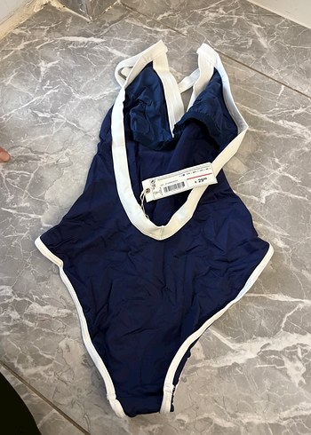 Lacivert Drapeli Kadın Mayo - Görsel 2