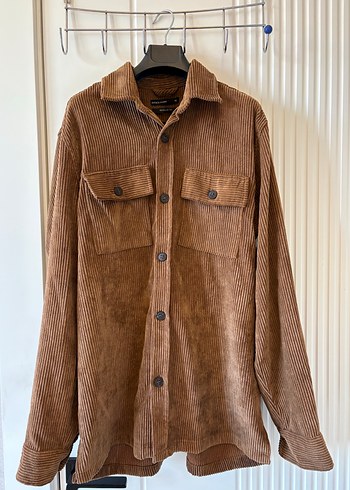 Düğmeli Kahverengi Erkek Süet Gömlek - Görsel 2