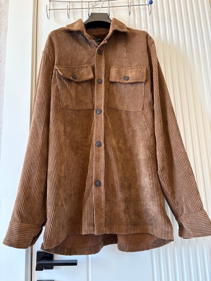 Düğmeli Kahverengi Erkek Süet Gömlek - Görsel 4