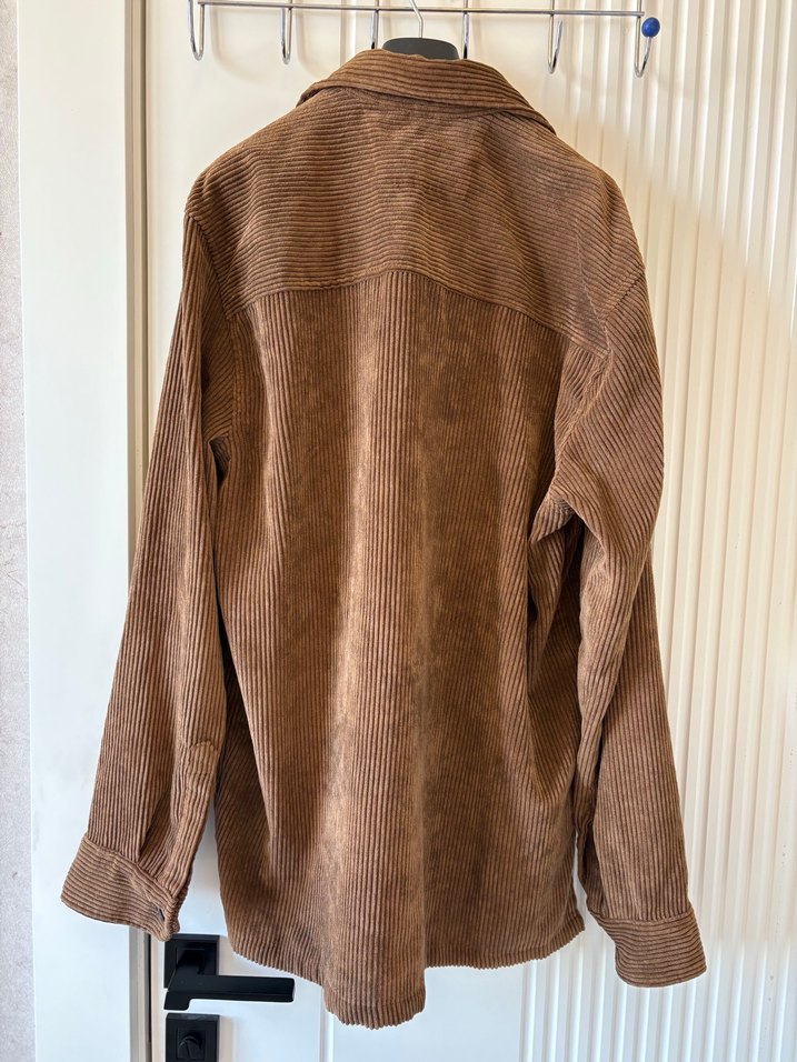 Düğmeli Kahverengi Erkek Süet Gömlek - Görsel 5