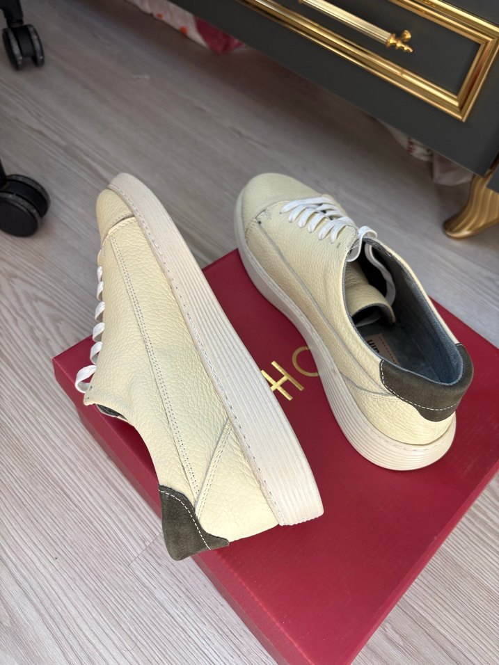 Yılan Desenli Beyaz Erkek Sneakers - Görsel 4