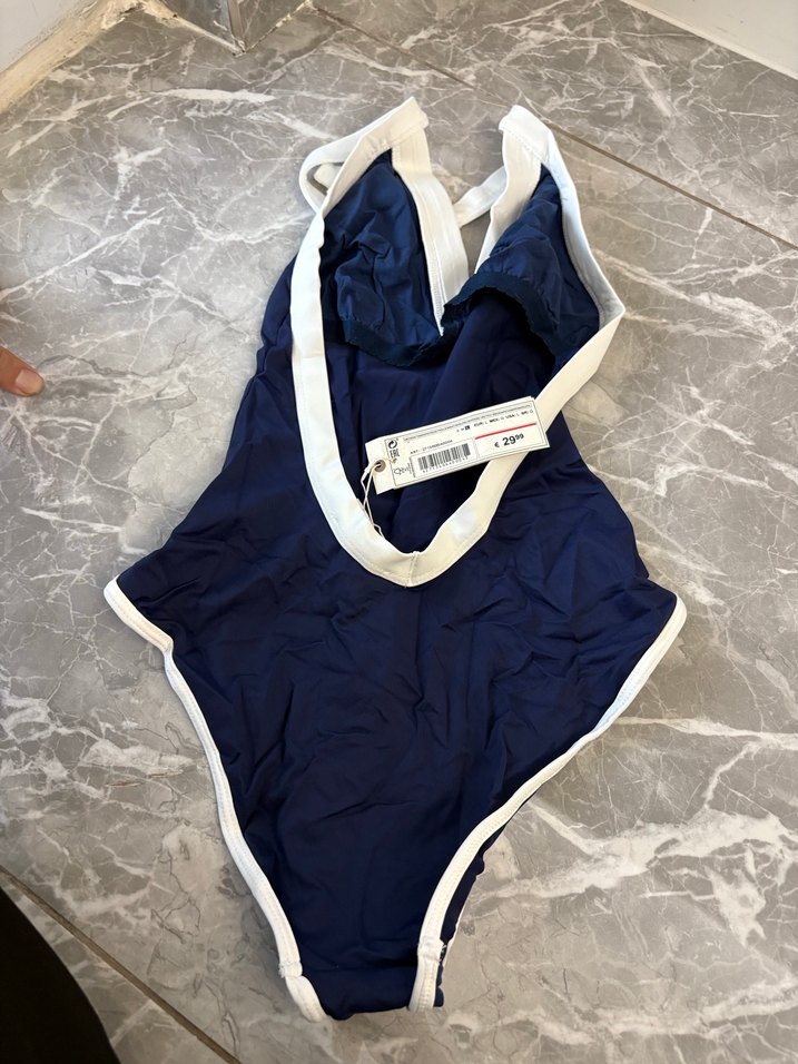 Lacivert Drapeli Kadın Mayo - Görsel 2