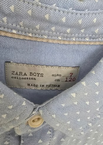 Zara Erkek Çocuk Mavi Pamuklu Uzun Kollu Gömlek
