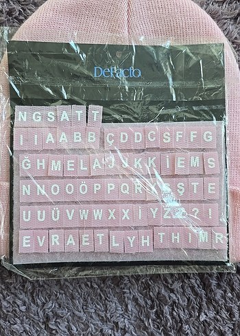 Pembe Örgü Kadın Bere - Yazılabilir - Görsel 2