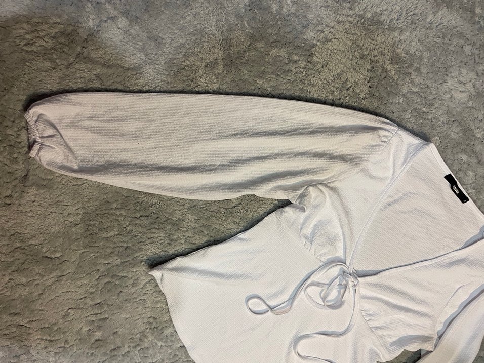 V Yaka Beyaz bluz - Görsel 2