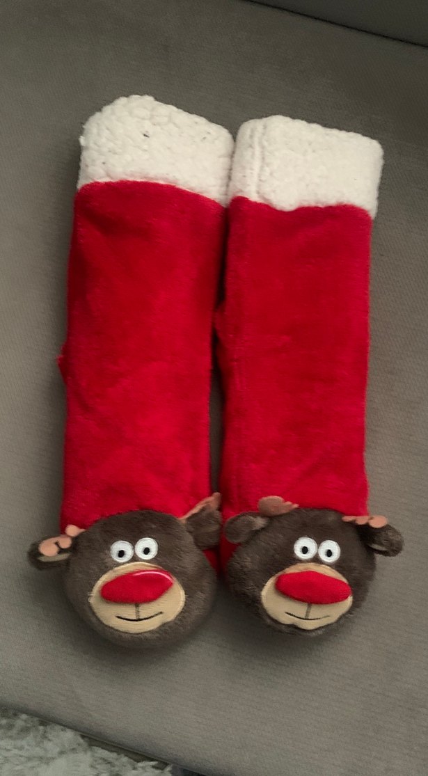 Kızlar için Kırmızı Nakışlı Sıcak Terlik - Görsel 4