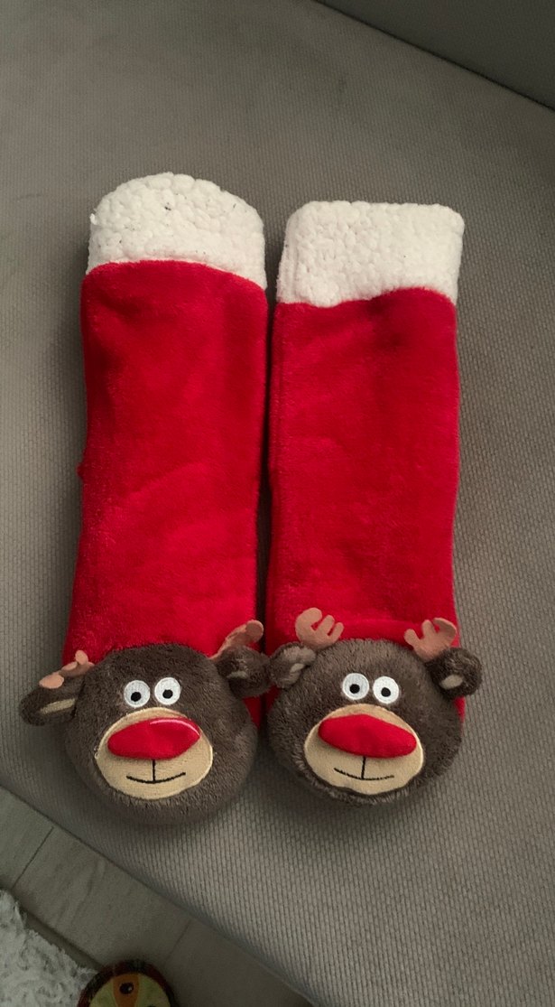 Kızlar için Kırmızı Nakışlı Sıcak Terlik - Görsel 2