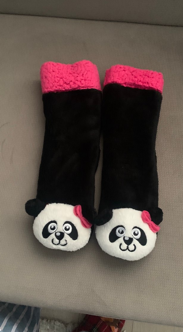 Kızlar için Sıcak Örgü Panda Terlik - Görsel 2