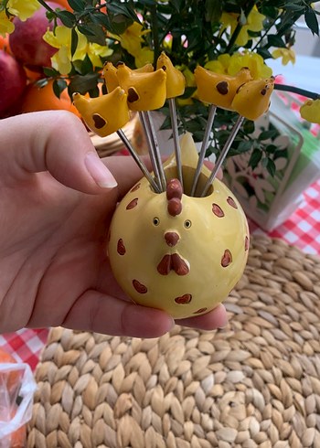 Sarı Seramik Tavuklu Mini sunumluk - Görsel 3