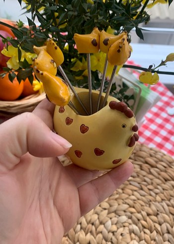 Sarı Seramik Tavuklu Mini sunumluk - Görsel 2