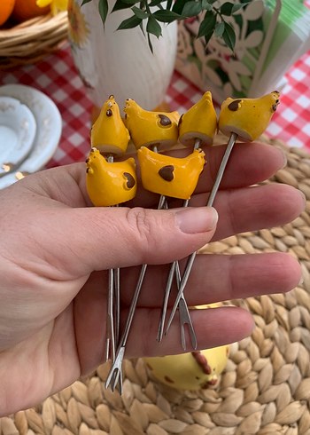 Sarı Seramik Tavuklu Mini sunumluk - Görsel 4