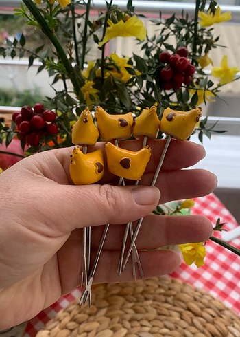 Sarı Seramik Tavuklu Mini sunumluk - Görsel 5