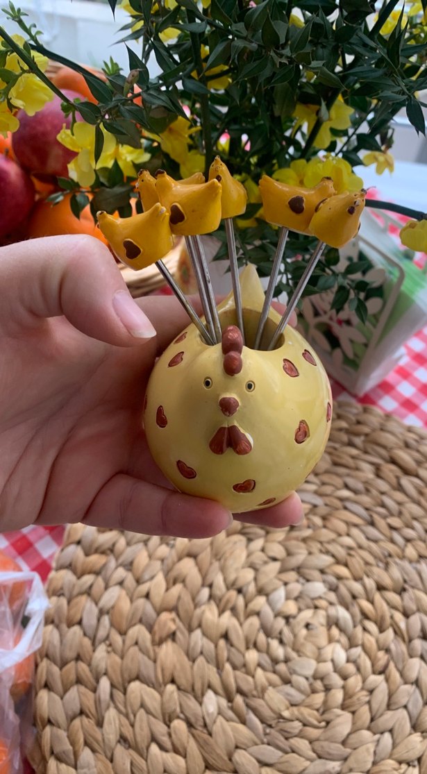 Sarı Seramik Tavuklu Mini sunumluk - Görsel 3