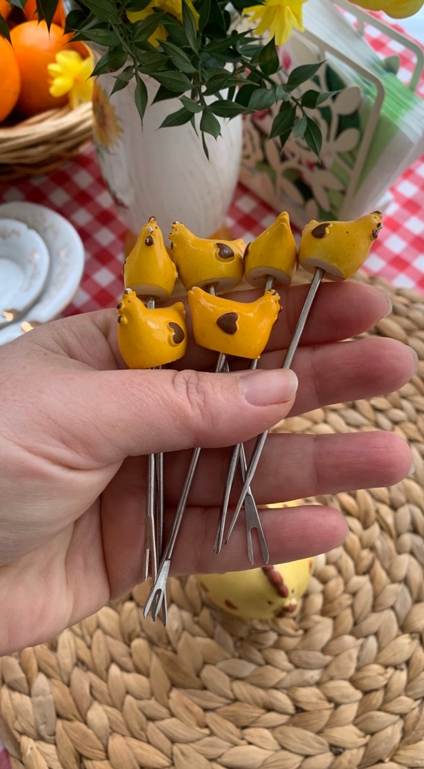 Sarı Seramik Tavuklu Mini sunumluk - Görsel 4