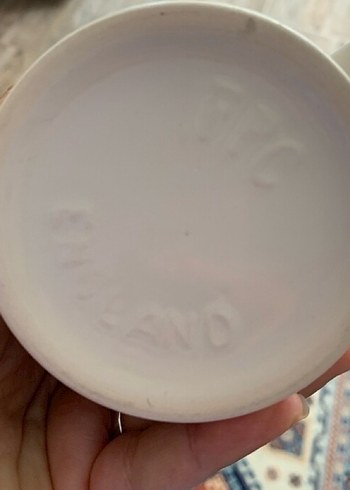 Gri ve Mavi Çizgili Seramik Kupa - Görsel 3