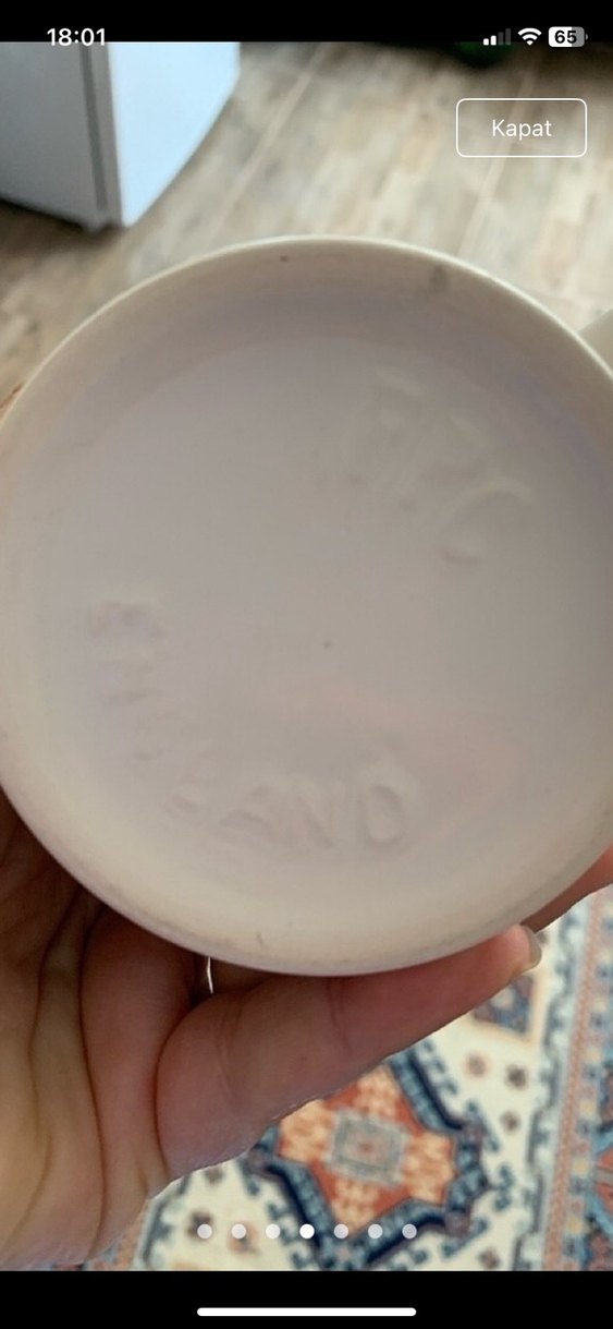 Gri ve Mavi Çizgili Seramik Kupa - Görsel 3