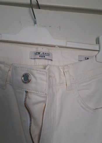 Beyaz Kadın Regular Fit Midi Kot Pantolon - Görsel 2