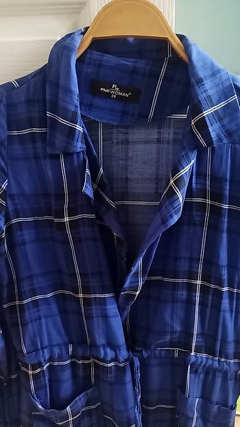 Ekose gömlek tunik  - Görsel 2