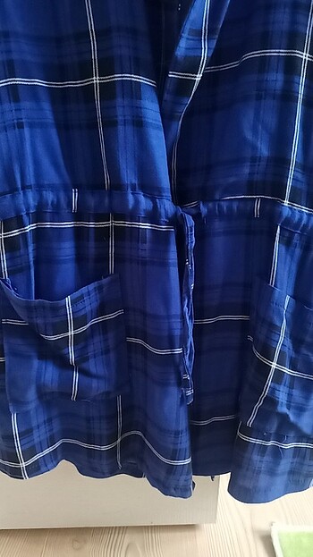 Ekose gömlek tunik  - Görsel 3