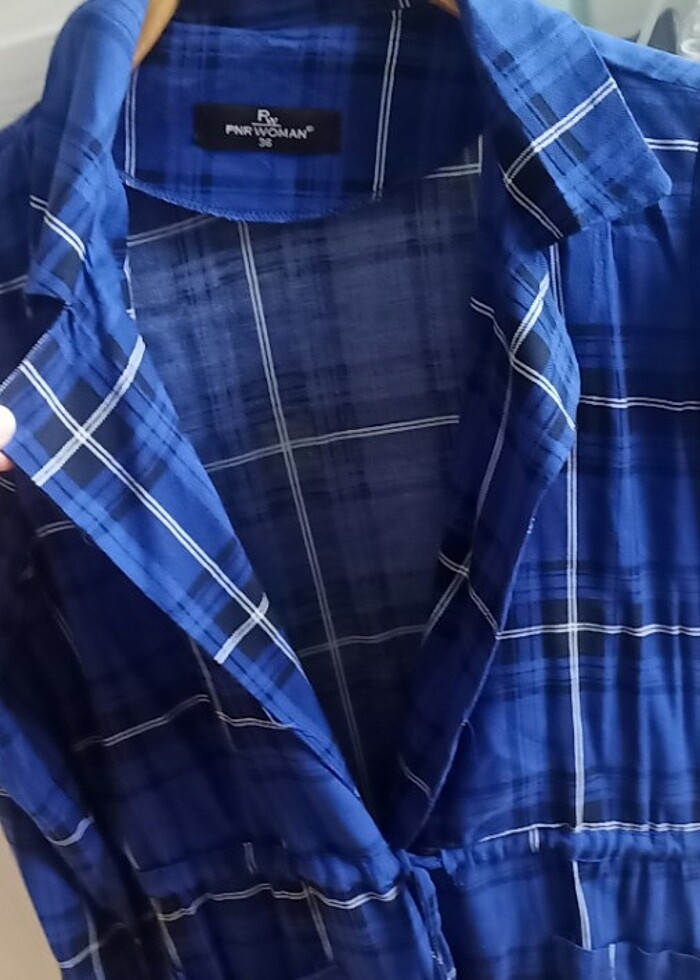 Ekose gömlek tunik  - Görsel 4