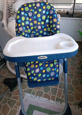 Kraft Kraft eenkli Desenli Mavi Mama Sandalyesi