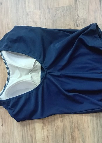 Çizgili ve Lacivert Kadın Mayo - Görsel 3