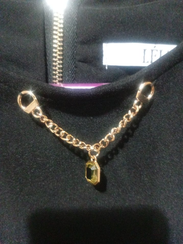 Zincir Detaylı Siyah Uzun Kollu Elbise - Görsel 5