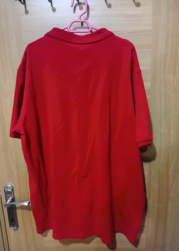 Kırmızı Erkek Polo Tişört, Kısa Kollu, Geniş Kesim - Görsel 4