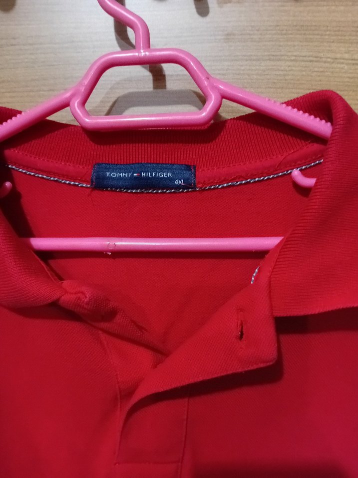 Kırmızı Erkek Polo Tişört, Kısa Kollu, Geniş Kesim - Görsel 2