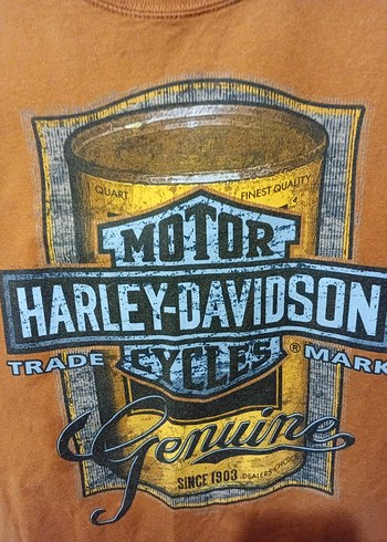 Harley-Davidson Vintage orijinal Kahverengi Baskılı Erkek Tişört - Görsel 2