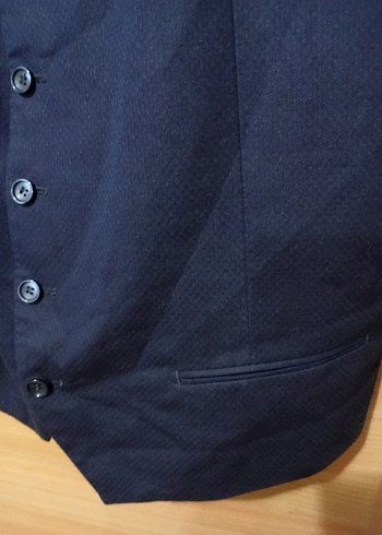 Erkek Lacivert Düğmeli Yelek - Görsel 3