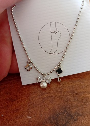 Beden Minimalist Gri Zincirli Kadın Halhal