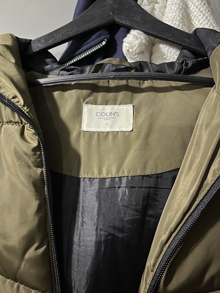 Haki yeşili kadın şişme mont - Görsel 3