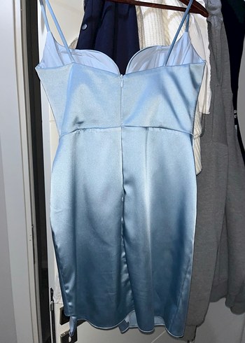 Bebek mavisi saten abiye - Görsel 3