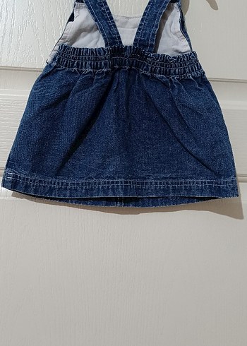 Kız Çocuk Kot Elbise Askılı ve Kemerli - Görsel 2