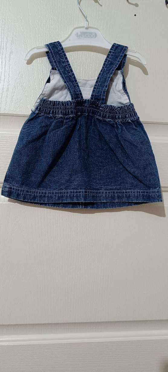 Kız Çocuk Kot Elbise Askılı ve Kemerli - Görsel 2