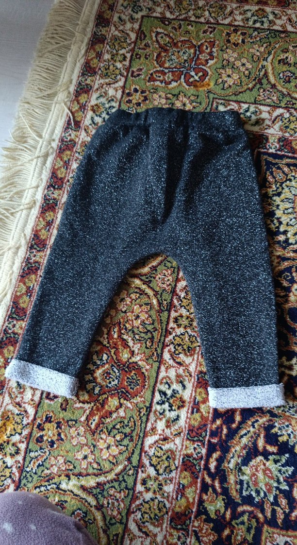 Gri Örgü Desenli Erkek Çocuk Bol Kot Pantolon - Görsel 2