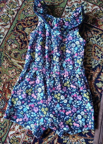 Kız Çocuk Çiçek Desenli Fırfırlı Tulum - Görsel 2