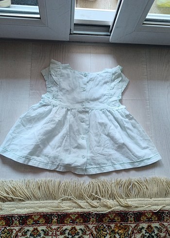 Kolsuz Nakışlı Turkuaz Kız Elbise - Görsel 2